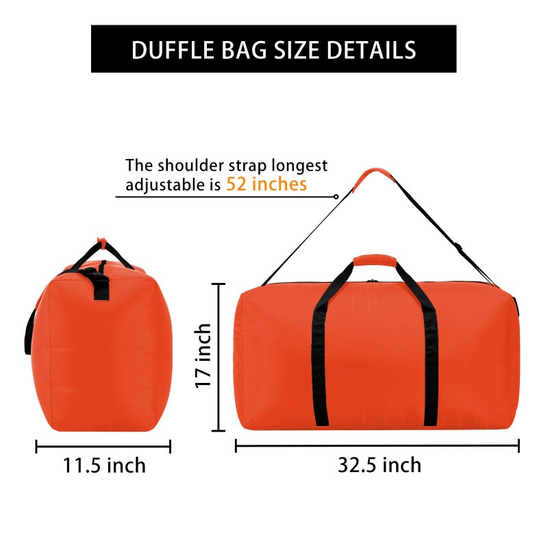 iFARADAY Extra Large Duffel Bag 105L Lightweight Luggage for Travel-Orange - Image 4